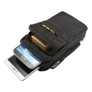 Outdoor Phone Carrying Case Pouch Nylon Crossbody Shoulder Waist Belt Wallet Bag with Carabiner, For iPhone 8 Plus / 7 Plus, Galaxy Note 8, Huawei P10, and other Smartphones Below 7 inch(Black)