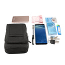 Outdoor Phone Carrying Case Pouch Nylon Crossbody Shoulder Waist Belt Wallet Bag with Carabiner, For iPhone 8 Plus / 7 Plus, Galaxy Note 8, Huawei P10, and other Smartphones Below 7 inch(Black)