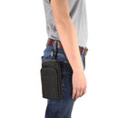 Outdoor Phone Carrying Case Pouch Nylon Crossbody Shoulder Waist Belt Wallet Bag with Carabiner, For iPhone 8 Plus / 7 Plus, Galaxy Note 8, Huawei P10, and other Smartphones Below 7 inch(Black)