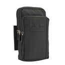 Outdoor Phone Carrying Case Pouch Nylon Crossbody Shoulder Waist Belt Wallet Bag with Carabiner, For iPhone 8 Plus / 7 Plus, Galaxy Note 8, Huawei P10, and other Smartphones Below 7 inch(Black)