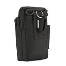 Outdoor Phone Carrying Case Pouch Nylon Crossbody Shoulder Waist Belt Wallet Bag with Carabiner, For iPhone 8 Plus / 7 Plus, Galaxy Note 8, Huawei P10, and other Smartphones Below 7 inch(Black)