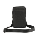 Outdoor Phone Carrying Case Pouch Nylon Crossbody Shoulder Waist Belt Wallet Bag with Carabiner, For iPhone 8 Plus / 7 Plus, Galaxy Note 8, Huawei P10, and other Smartphones Below 7 inch(Black)