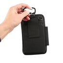 Outdoor Phone Carrying Case Pouch Nylon Crossbody Shoulder Waist Belt Wallet Bag with Carabiner, For iPhone 8 Plus / 7 Plus, Galaxy Note 8, Huawei P10, and other Smartphones Below 7 inch(Black)
