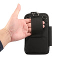 Outdoor Phone Carrying Case Pouch Nylon Crossbody Shoulder Waist Belt Wallet Bag with Carabiner, For iPhone 8 Plus / 7 Plus, Galaxy Note 8, Huawei P10, and other Smartphones Below 7 inch(Black)
