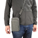 Outdoor Phone Carrying Case Pouch Nylon Crossbody Shoulder Waist Belt Wallet Bag with Carabiner, For iPhone 8 Plus / 7 Plus, Galaxy Note 8, Huawei P10, and other Smartphones Below 7 inch(Grey)