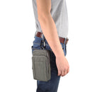 Outdoor Phone Carrying Case Pouch Nylon Crossbody Shoulder Waist Belt Wallet Bag with Carabiner, For iPhone 8 Plus / 7 Plus, Galaxy Note 8, Huawei P10, and other Smartphones Below 7 inch(Grey)