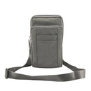Outdoor Phone Carrying Case Pouch Nylon Crossbody Shoulder Waist Belt Wallet Bag with Carabiner, For iPhone 8 Plus / 7 Plus, Galaxy Note 8, Huawei P10, and other Smartphones Below 7 inch(Grey)