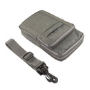 Outdoor Phone Carrying Case Pouch Nylon Crossbody Shoulder Waist Belt Wallet Bag with Carabiner, For iPhone 8 Plus / 7 Plus, Galaxy Note 8, Huawei P10, and other Smartphones Below 7 inch(Grey)