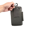 Outdoor Phone Carrying Case Pouch Nylon Crossbody Shoulder Waist Belt Wallet Bag with Carabiner, For iPhone 8 Plus / 7 Plus, Galaxy Note 8, Huawei P10, and other Smartphones Below 7 inch(Grey)