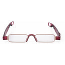 Portable Folding 360 Degree Rotation Presbyopic Reading Glasses with Pen Hanging, +2.00D(Wine Red)