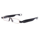 Portable Folding 360 Degree Rotation Presbyopic Reading Glasses with Pen Hanging, +2.50D(Black)