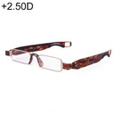 Portable Folding 360 Degree Rotation Presbyopic Reading Glasses with Pen Hanging, +2.50D(Testudinarious)