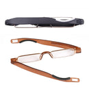 Portable Folding 360 Degree Rotation Presbyopic Reading Glasses with Pen Hanging, +3.50D(Black)