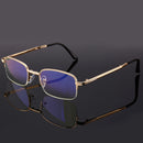 Folding Anti Blue-ray Presbyopic Reading Glasses with Case & Cleaning Cloth, +2.50D(Gold)