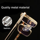 Folding Anti Blue-ray Presbyopic Reading Glasses with Case & Cleaning Cloth, +2.50D(Gold)