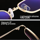Folding Anti Blue-ray Presbyopic Reading Glasses with Case & Cleaning Cloth, +2.50D(Gold)
