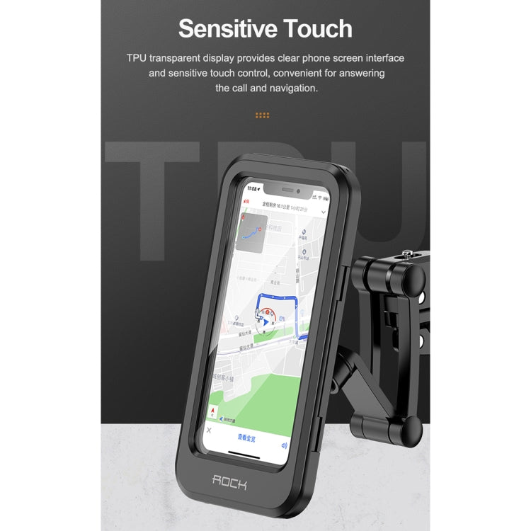 ROCK RPH0957 Universal Bicycle Riding Navigation Retractable Touch Screen Waterproof Mobile Phone Holder for 4.5-6.7 inch Mobile Phone