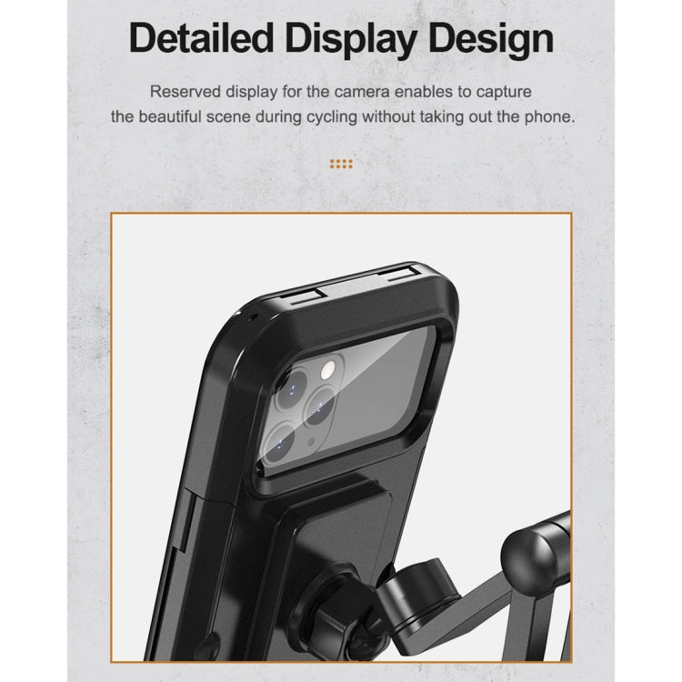 ROCK RPH0957 Universal Bicycle Riding Navigation Retractable Touch Screen Waterproof Mobile Phone Holder for 4.5-6.7 inch Mobile Phone