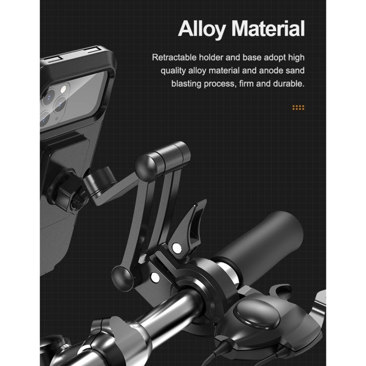 ROCK RPH0957 Universal Bicycle Riding Navigation Retractable Touch Screen Waterproof Mobile Phone Holder for 4.5-6.7 inch Mobile Phone
