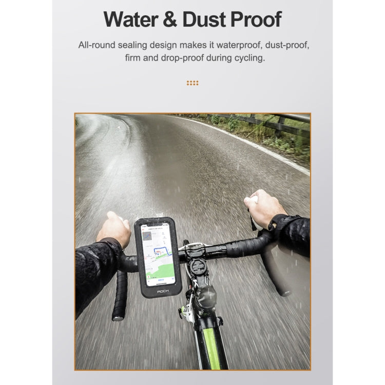 ROCK RPH0957 Universal Bicycle Riding Navigation Retractable Touch Screen Waterproof Mobile Phone Holder for 4.5-6.7 inch Mobile Phone