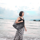 Outdoor Wear-resistant Waterproof Shoulder Bag Dry and Wet Separation Swimming Bag (Dark Blue)
