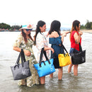 Outdoor Wear-resistant Waterproof Shoulder Bag Dry and Wet Separation Swimming Bag (Sky Blue)