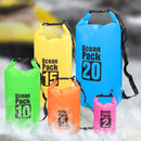 Outdoor Waterproof Double Shoulder Bag Dry Sack PVC Barrel Bag, Capacity: 30L (Sky Blue)