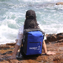 Outdoor Folding Double Shoulder Bag Dry Sack PVC Waterproof Backpack, Capacity: 25L (Dark Blue)