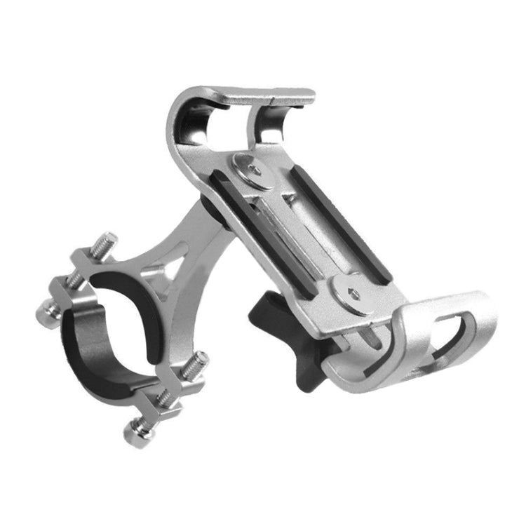 Universal Non-rotatable Aluminum Alloy Fixing Frame Motorcycle Bicycle Mobile Phone Holder (Titanium Color)