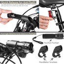 5W Mountain Bike Headlight Charging Zoom Glare Waterproof Flashlight Set Car Headlight + Taillight (Set Five)