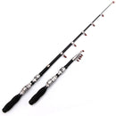 37cm Portable Telescopic Sea Fishing Rod Mini Fishing Pole, Extended Length : 2.3m, Black Clip Reel Seat