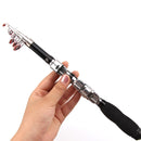 37cm Portable Telescopic Sea Fishing Rod Mini Fishing Pole, Extended Length : 2.3m, Black Clip Reel Seat