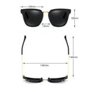 Men Fashion UV400 Polarized Sunglasses (Black + Grey)