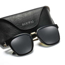 Men Fashion UV400 Polarized Sunglasses (Black + Grey)