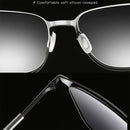 Men Fashion UV400 Square Frame Polarized Sunglasses (Gold & Black + Grey)