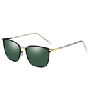 Men Fashion UV400 Square Frame Polarized Sunglasses (Gold & Black + Grey)
