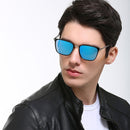 Men Fashion UV400 Square Frame Polarized Sunglasses (Gold & Black + Grey)