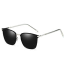 Men Fashion UV400 Square Frame Polarized Sunglasses (Gold & Black + Grey)