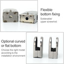 3 PCS 8-12mm Flat Bottom Matte Polished 201 Stainless Steel Fixed Clip Railing Glass Wood Layer Board Clamp Bracket