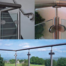 3 PCS 8-12mm Flat Bottom Matte Polished 201 Stainless Steel Fixed Clip Railing Glass Wood Layer Board Clamp Bracket