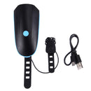 125 / 250LM 3 Modes USB Rechargeable LED Bright Light with Horn & Handlebar Mount(Blue)