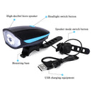 125 / 250LM 3 Modes USB Rechargeable LED Bright Light with Horn & Handlebar Mount(Blue)