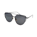 Unisex Fashion Color Film UV400 Reflective Sunglasses (Black + Dark Grey)