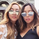 Unisex Fashion Color Film UV400 Reflective Sunglasses (Silver + Mercury)