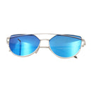Unisex Fashion Color Film UV400 Reflective Sunglasses (Silver + Ice Blue)
