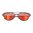 Unisex Fashion Color Film UV400 Reflective Sunglasses (Black + Red)