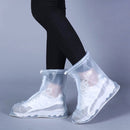 Fashion PVC Non-slip Waterproof Thick-soled Shoe Cover Size: L(White)
