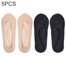 5 PCS Women 3D Arch Invisible Socks Sponge Arch Support Non-slip Massage Boat Socks, Size: 23cm, Color Random Delivery
