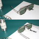 OF7209 HD Polarized UV Protection Two-color Pilot-style Square Frame Sunglasses(Dark green)