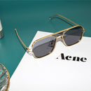 OF7209 HD Polarized UV Protection Two-color Pilot-style Square Frame Sunglasses(Dark Blue)